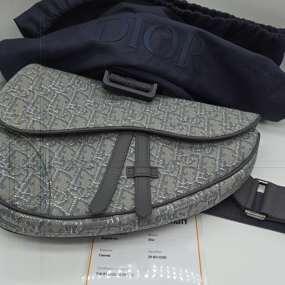 Dior Gray Monogram Messenger Bag